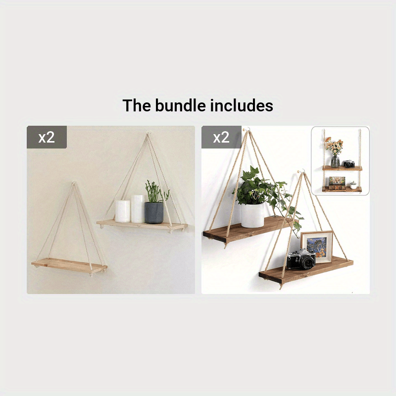 DecoShelf - Elegant Floating Shelf with Adjustable Rope