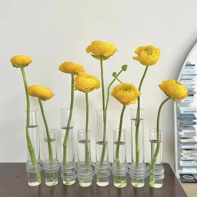 Flexible Flower Vases with Hinges Modern Glass Tube Vase