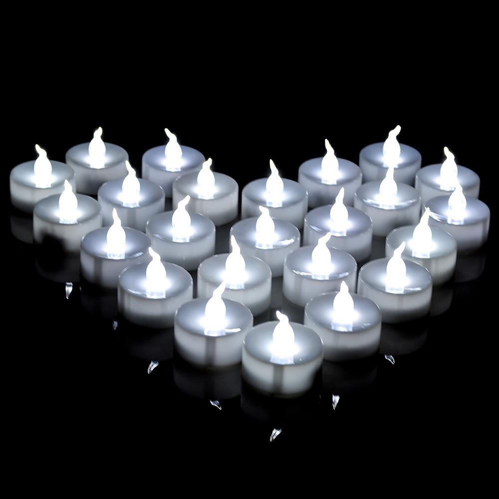 100-Piece: White LED Candles Tea Light