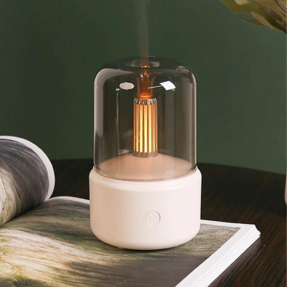 Retro Aroma Diffuser with Night Light - USB Essential Oil Air Humidifier for Home and Office