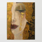 Woman Golden Tears - Canvas Wall Art Painting