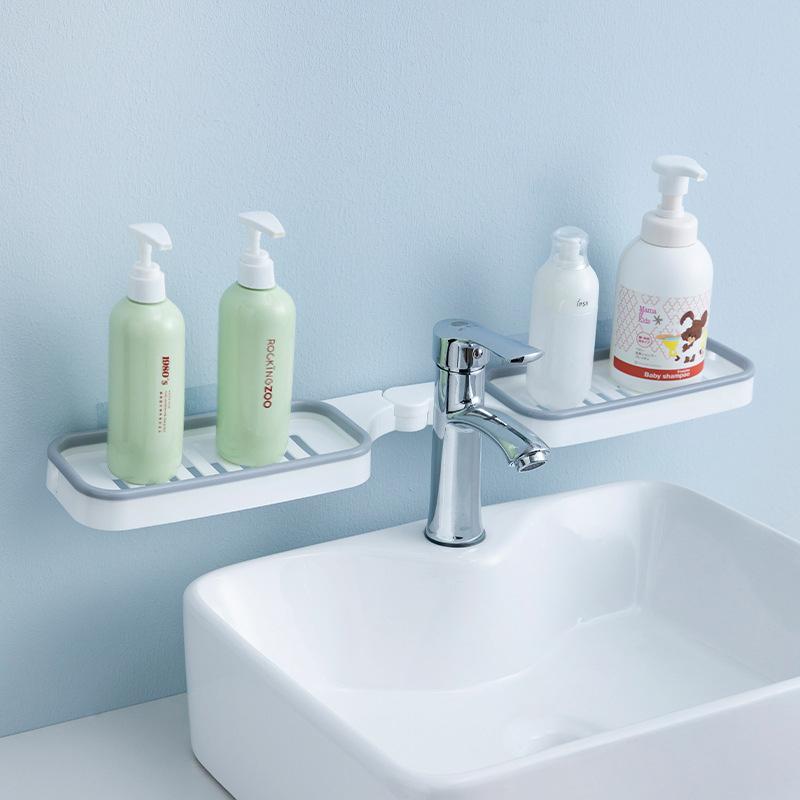Rotating Drill-Free Bathroom Corner Shelf