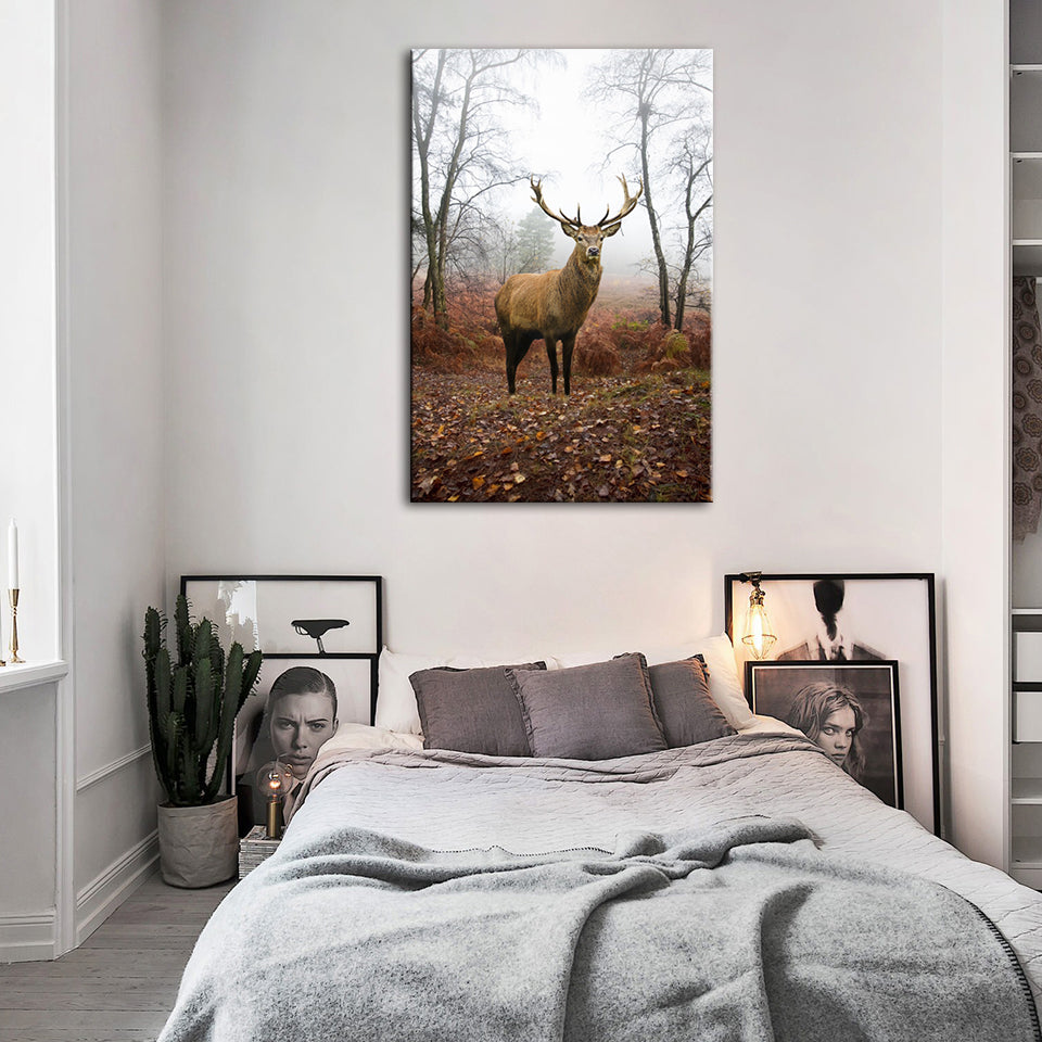 Misty Fall Deer - Canvas Wall Art Painting