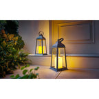 LED lantern set – 2 pieces with realistic candle flicker for indoor and outdoor
