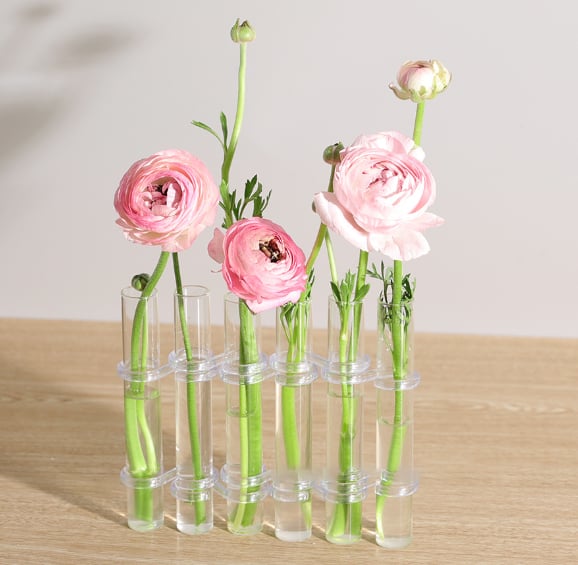 Flexible Flower Vases with Hinges Modern Glass Tube Vase