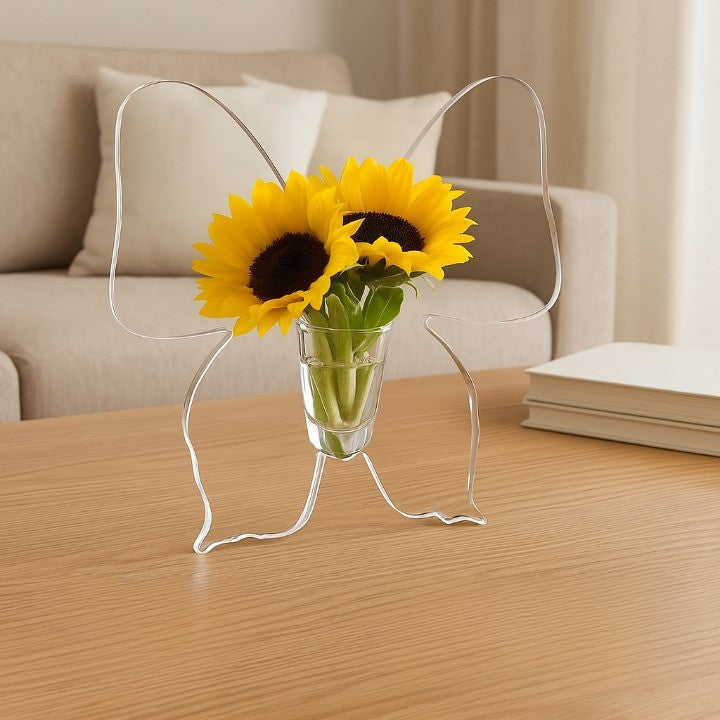 Artistic Butterfly Clear Flower Vase