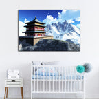Temple In The Mountains - Canvas Wall Art Painting