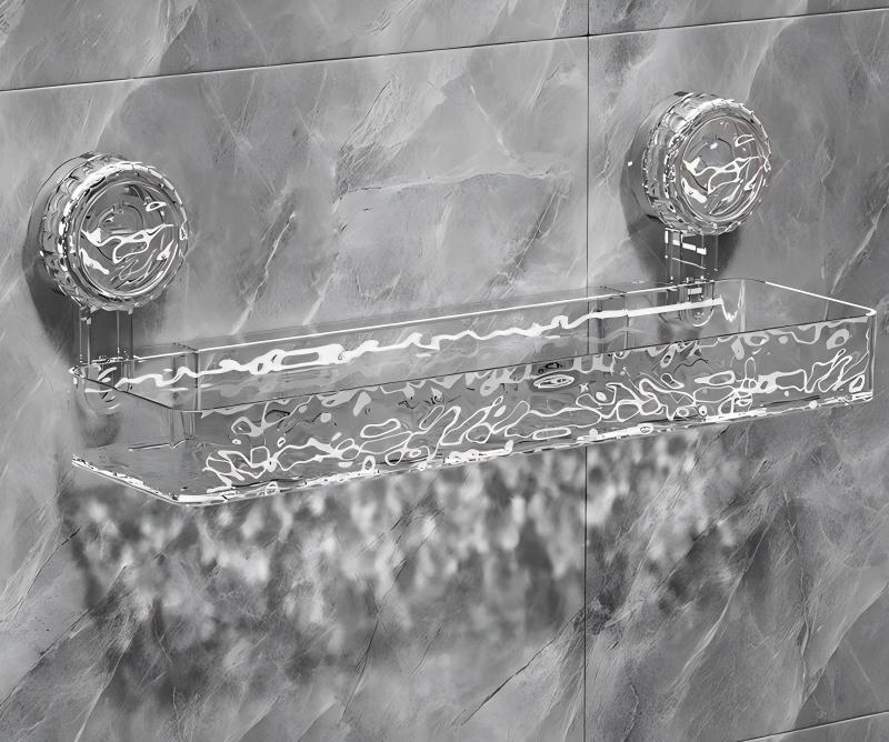 Bathroom Suction Cup No-Drill Wall-Mounted Shelf