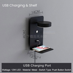 LED Wall Light with Shelf | Soft Glow, Modern Design & Ideal for Creating a Festive Atmosphere in Your Bedroom