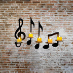 Candle holder with music notes