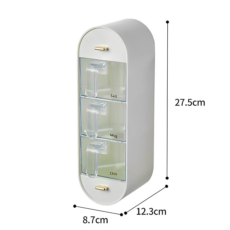 Space-saving spice jar for wall mounting