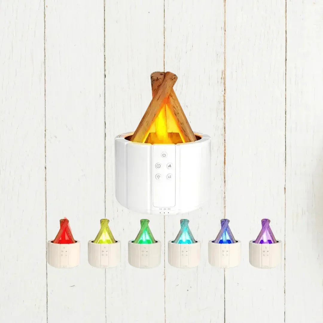 Flame Air Humidifier with LED – Ultrasonic Diffuser & Aromatherapy with Fireplace Effect