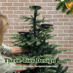 Christmas Tree Topper Shelf | Triple-Layer Ornament & Candle Display Stand | 36-Inch Iron