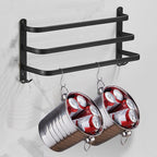 FlexRack Wall-Mounted Bathroom Storage Shelf with Towel Holder – Space-Saving Aluminium Rack