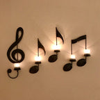 Candle holder with music notes