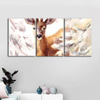 Young Elegant Deer-Canvas Wall Art Painting 3 Pieces