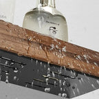 No-Drill Solid Wood Bathroom Wall Shelf