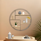 Round Wall Shelf with 4 Levels – Retro Design made of Wood & Metal