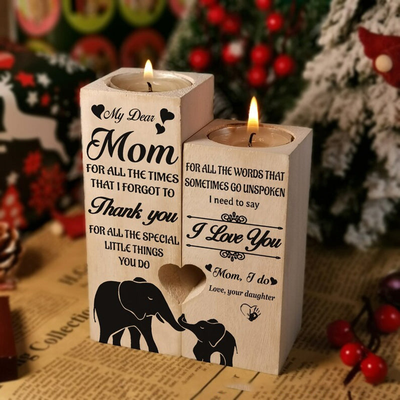 Smile A Lot More - Wooden Candle Holder with Candle Gift for Your Loved Ones