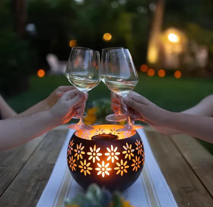 Flower Pattern Candle Lamp - FloraGlow