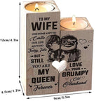 Wooden heart candle holder