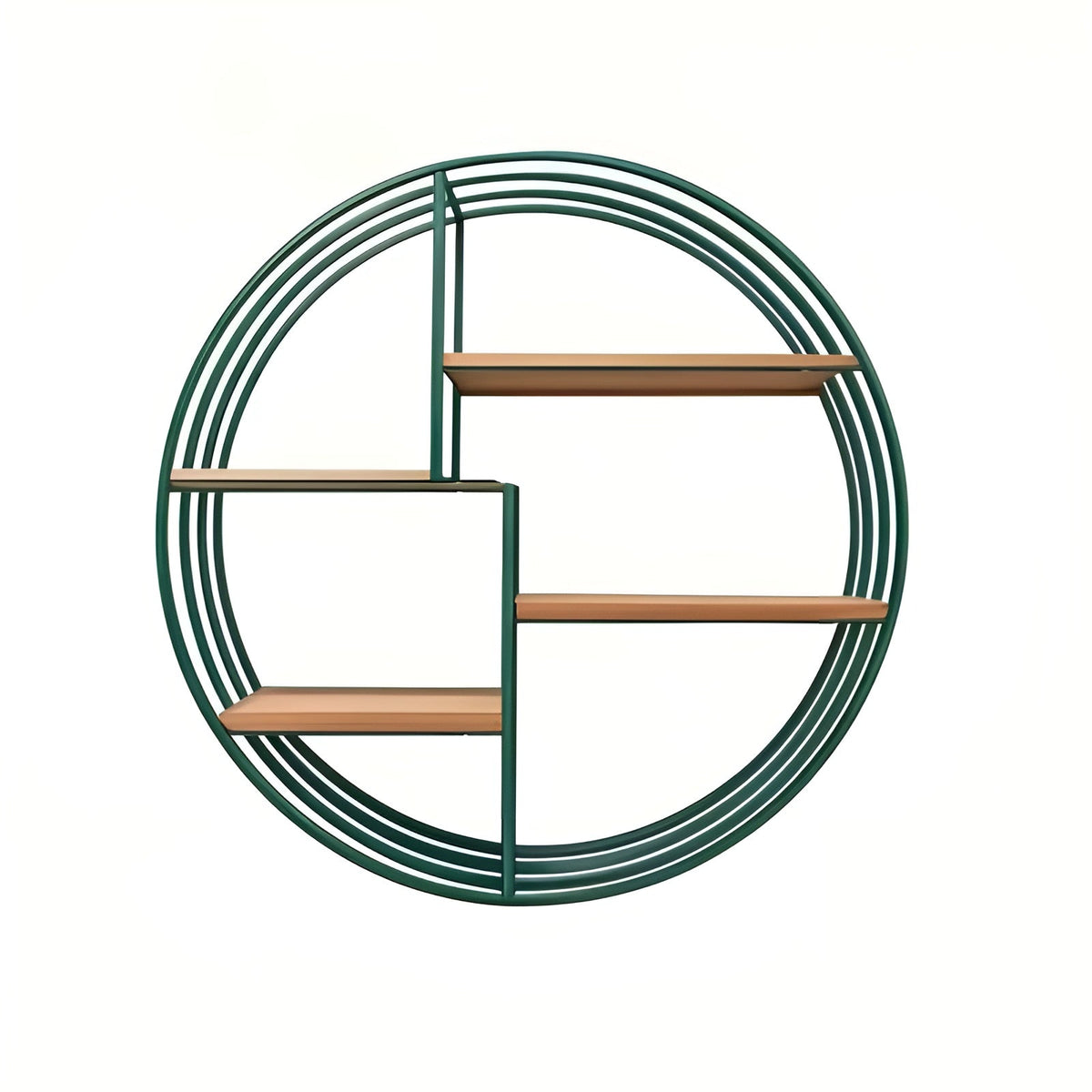 Round Wall Shelf with 4 Levels – Retro Design made of Wood & Metal