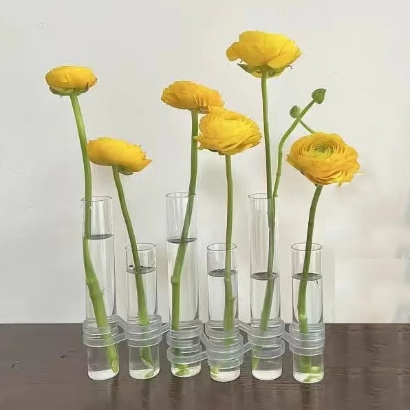 Flexible Flower Vases with Hinges Modern Glass Tube Vase