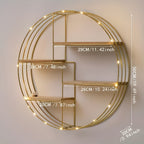 Round Wall Shelf with 4 Levels – Retro Design made of Wood & Metal