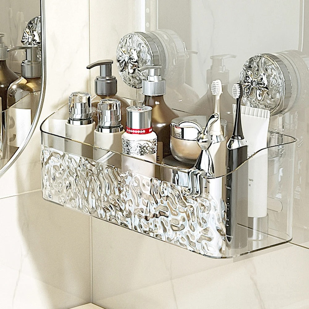 Practical wall shelf Drill-free storage in the bathroom