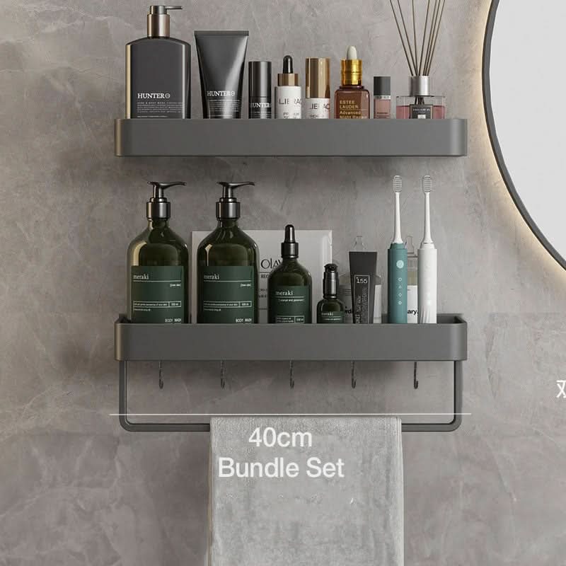 Elegant Wall Shelf for Stylish Bathroom Organization without Drilling