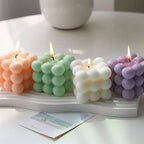 Scented candle in cube shape for stylish decoration