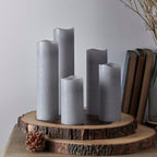 5-piece set pillar candles gray with remote control