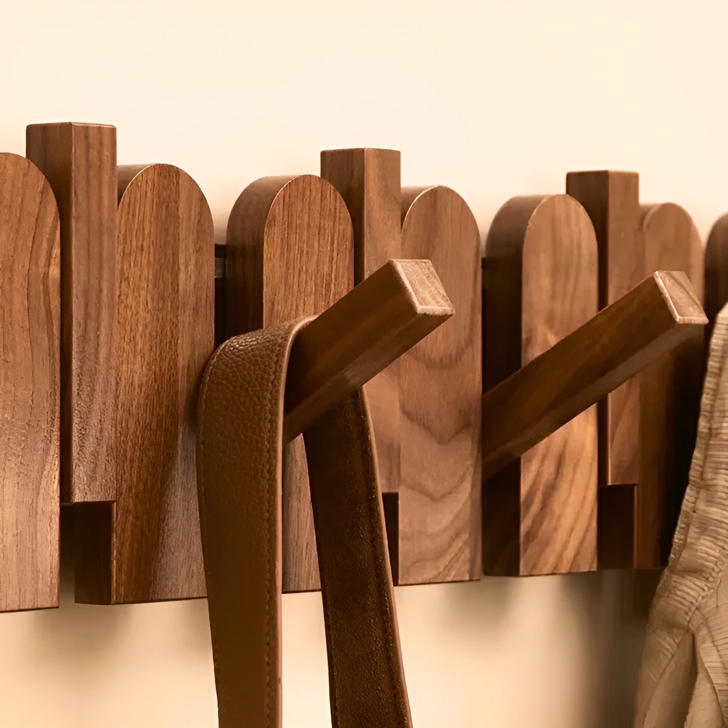 FoldaMerocie wardrobe rail made of wood – Stylish wall hook rail | Space-saving solution for any room