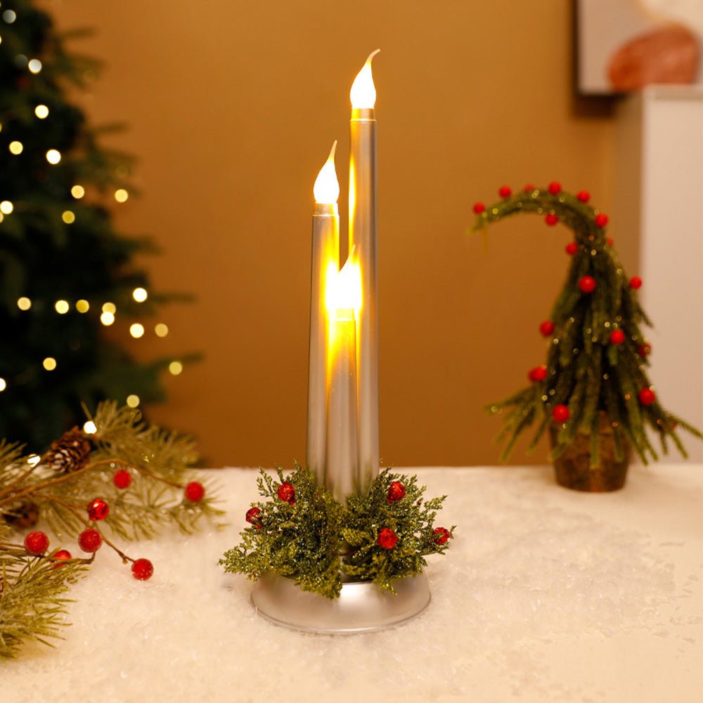 Flameless LED Christmas Candles with Realistic Flickering Light