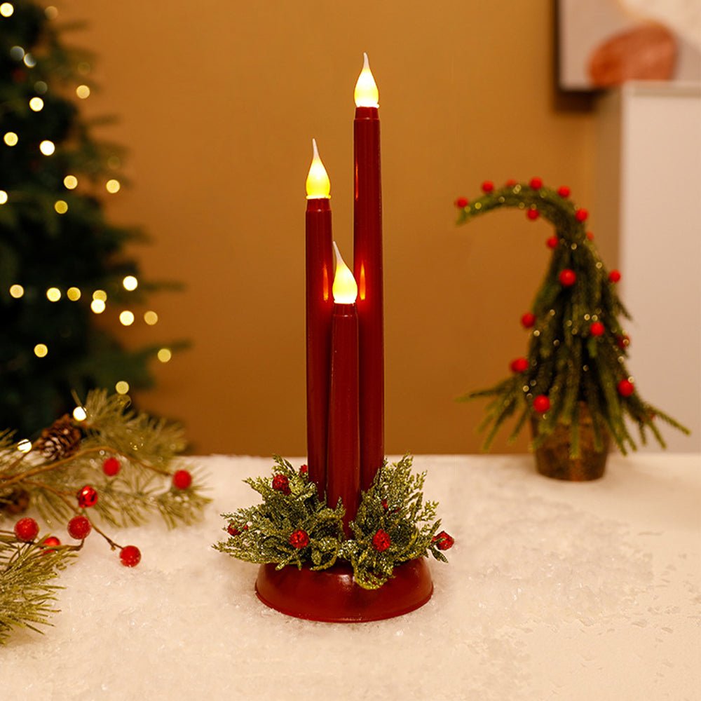 Flameless LED Christmas Candles with Realistic Flickering Light