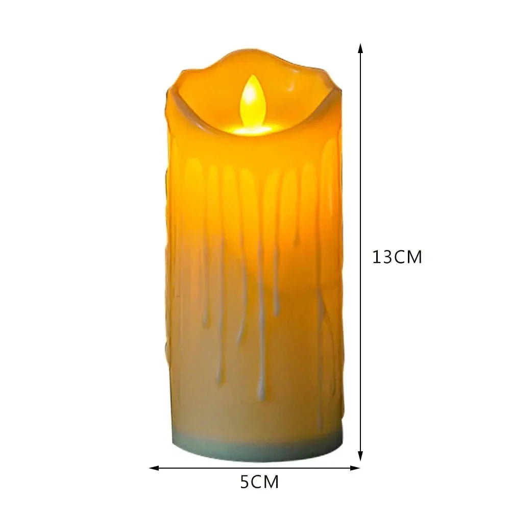 Flameless Electronic Decoration, Set in Ivory White