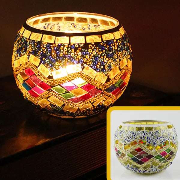Modern glass candle holder for a cozy atmosphere