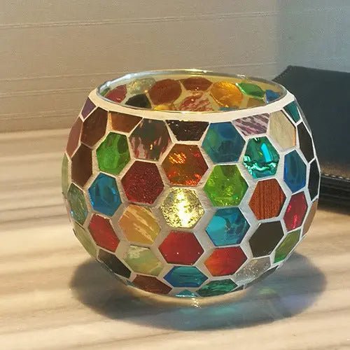 Modern glass candle holder for a cozy atmosphere