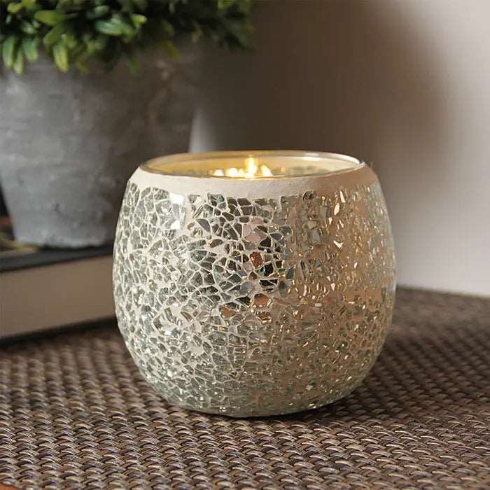 Modern glass candle holder for a cozy atmosphere