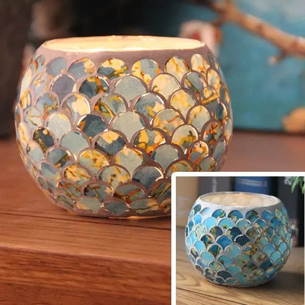 Modern glass candle holder for a cozy atmosphere