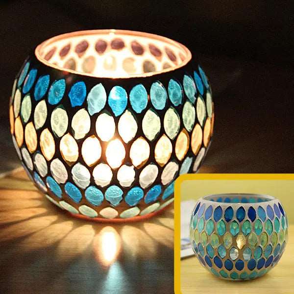 Modern glass candle holder for a cozy atmosphere