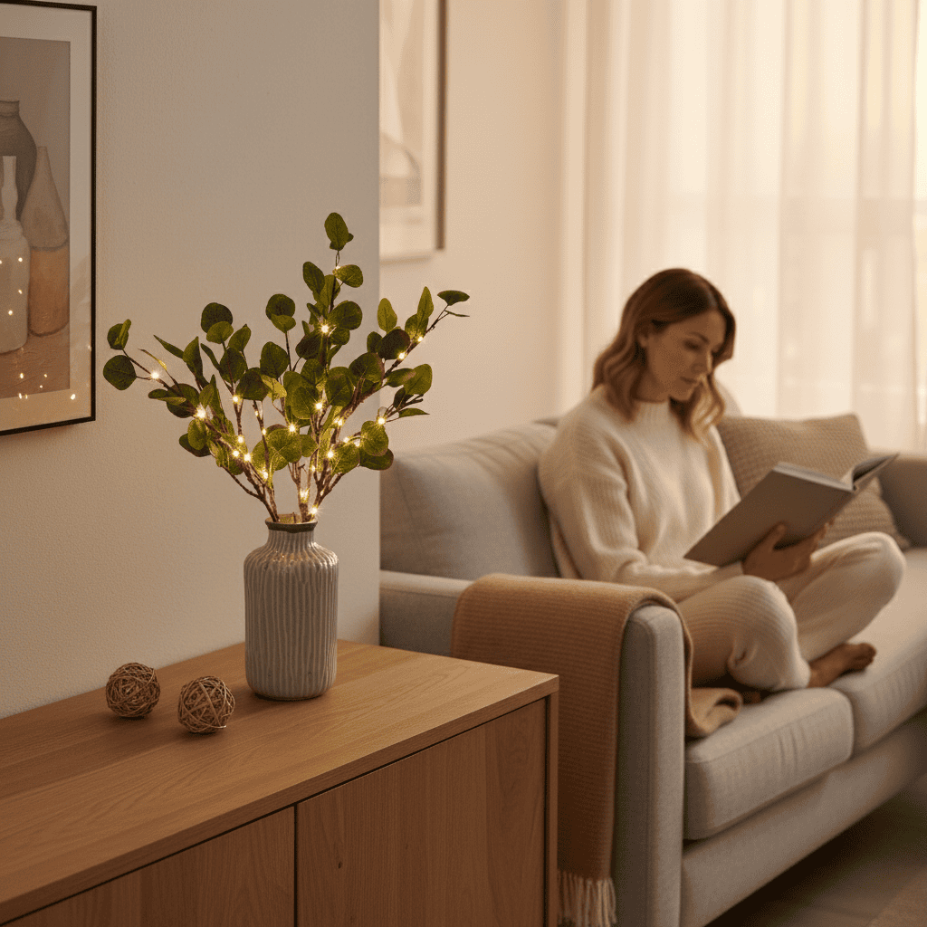 Flexible LED branch lamp with warm light tone