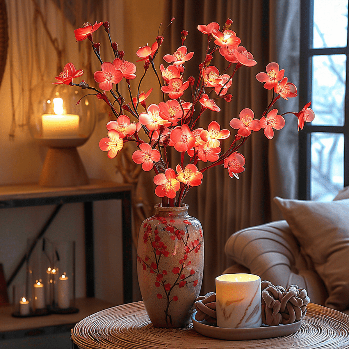 Flexible LED branch lamp with warm light tone