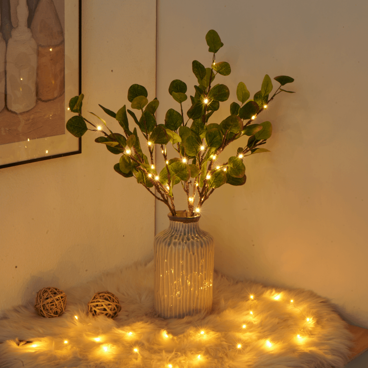 Flexible LED branch lamp with warm light tone