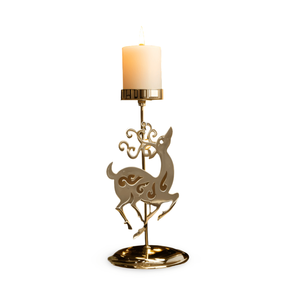 Vintage Gold Candle Holder for Elegant Christmas Decoration