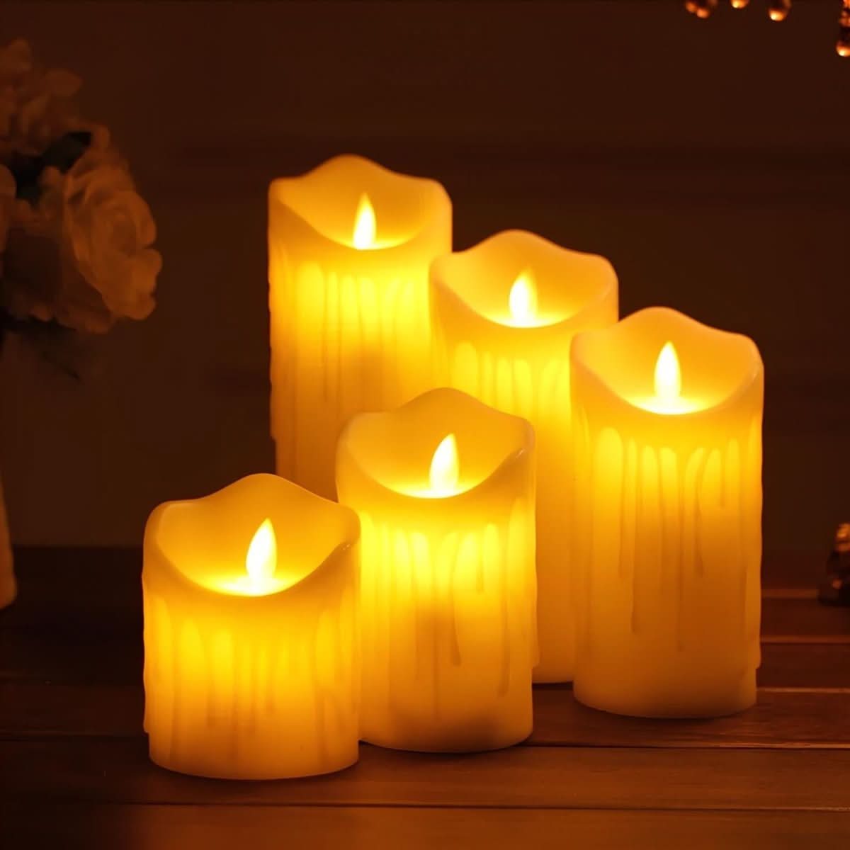 Flameless Decorative Candles with Realistic Flicker Effect