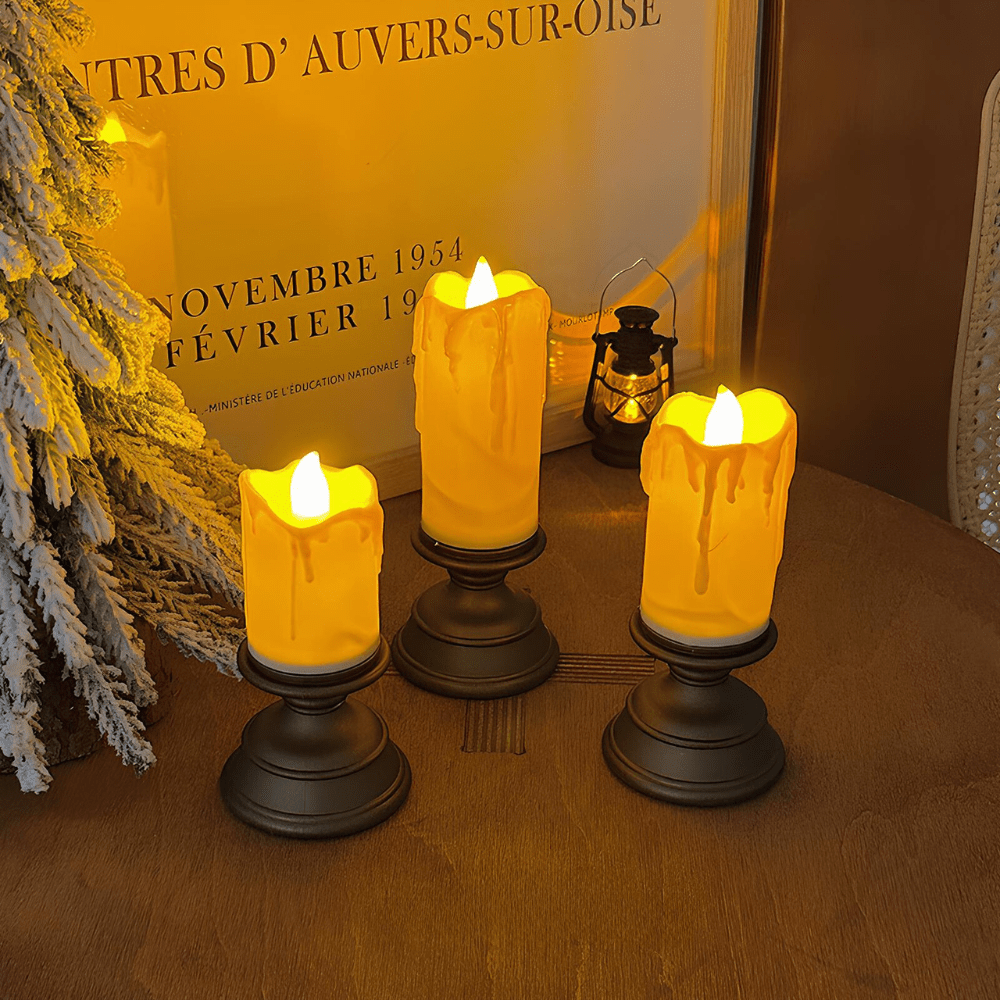 Flameless Decorative Candles with Realistic Flicker Effect