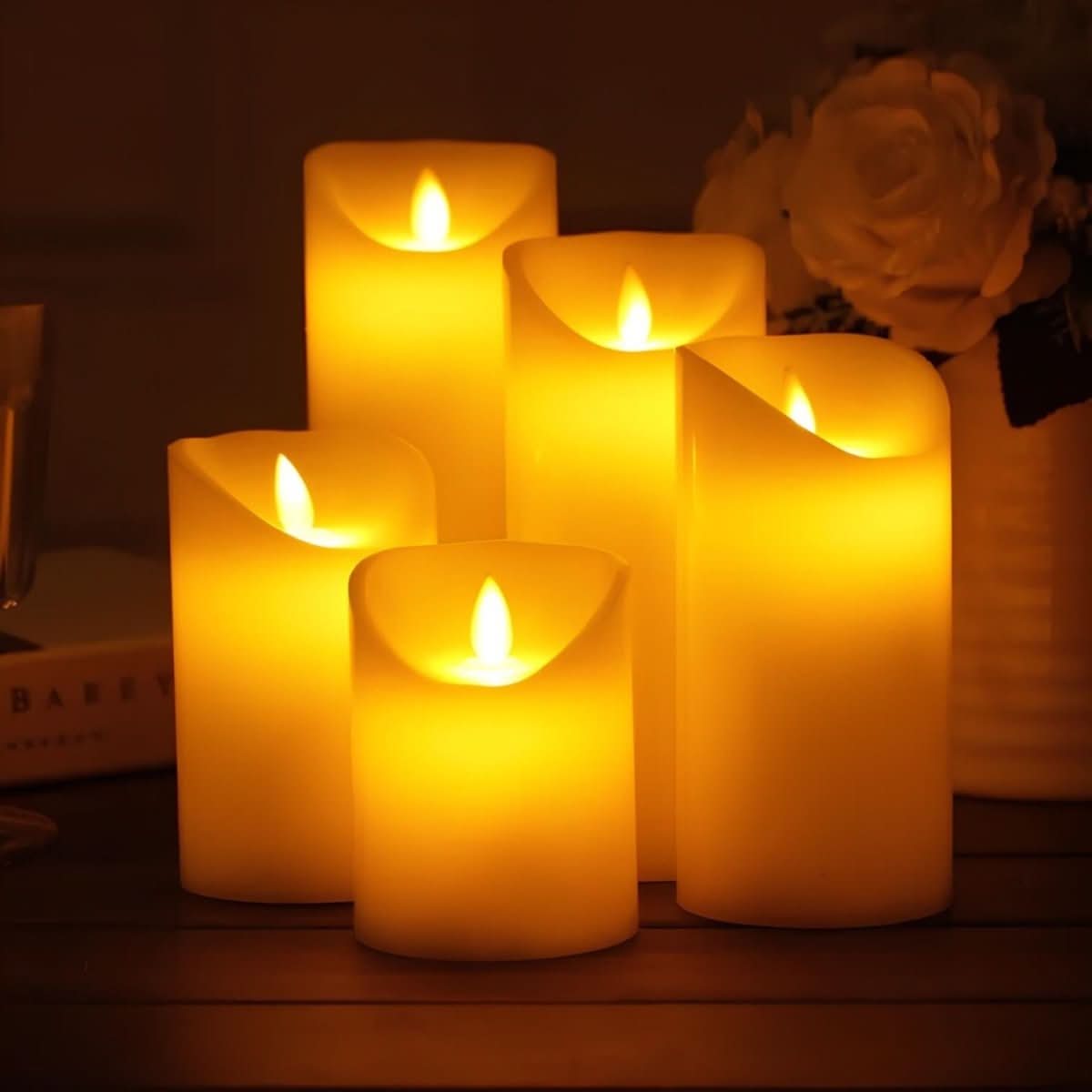 Flameless Decorative Candles with Realistic Flicker Effect