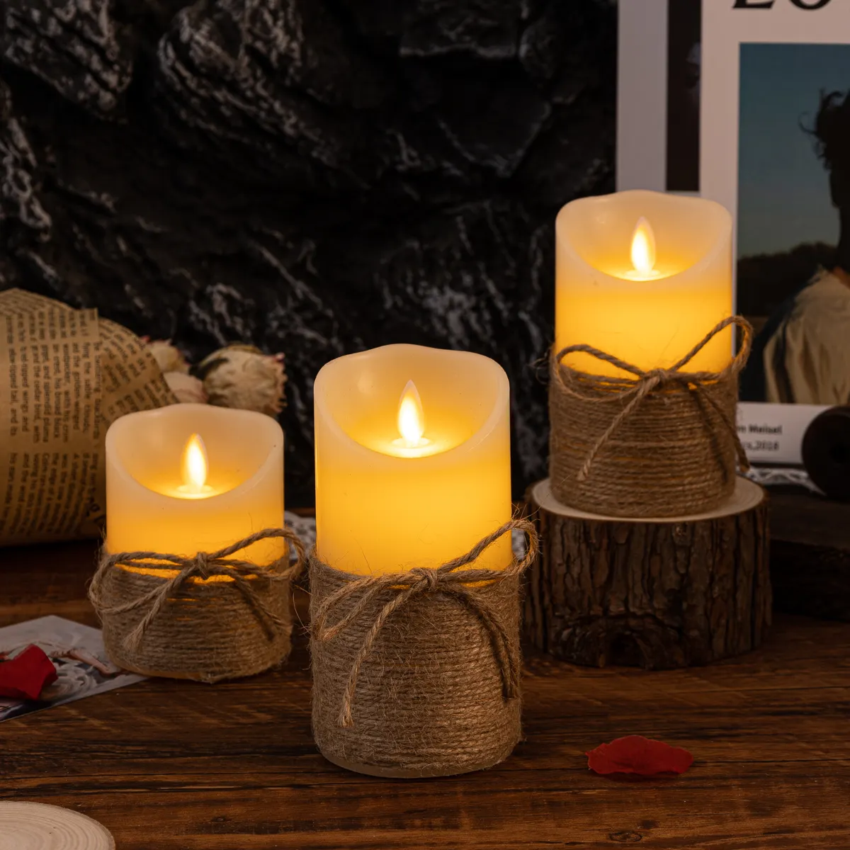 LED Candles LumiFlame | Flickering Real Wax Effect | Safe & Energy Saving | Various Sizes & Designs