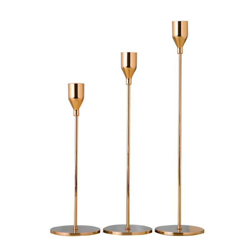 3-piece set metal candle holder